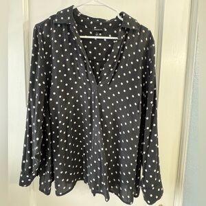 Torrid Black and White Polka Dot Blouse